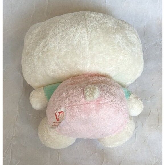 Ty Pluffies Hello Kitty Plush Pastel Sanrio Stuffed Animal Pink Overalls 2011 8" - Picture 8 of 12